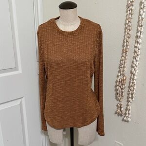 Free People Rust Long Sleeve Top